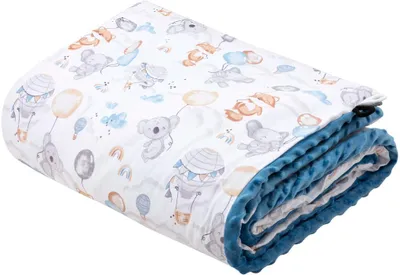 Produktbild von Balloon Friends & Denim Minky Kinderdecke 100x140cm