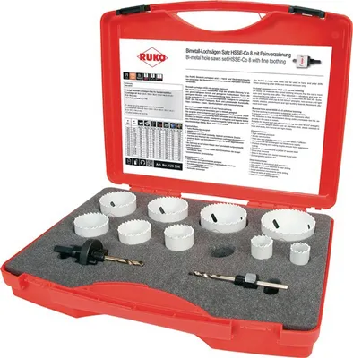 Produktbild von RUKO HSSE-Co8-Bi-Metall Lochsägensatz 11tlg. 19 - 64 x 38  mm - 126306