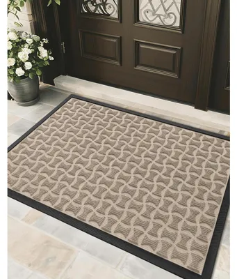 Immagine prodotto di Tappetino per interni ed esterni, color kaki, 92x152 cm, resistente alle intemperie, antiscivolo, lavabile, ideale per raccogliere lo sporco