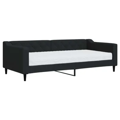 Immagine prodotto di vidaXL Divano letto con materasso Nero 90x200 cm Tessuto