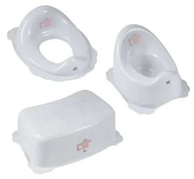 Image de Pot + tabouret de marche + siège de toilette pour enfants, pour l'apprentissage des couches et des toilettes, matériau solide, caoutchouc antidérapant couleur:rose, motif:Friends