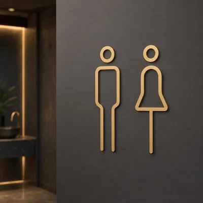 Productafbeelding van Toiletteur - Zelfklevend - Voor gastentoilet - Zwart en goud