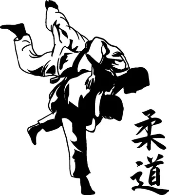 Produktbild von Wandaufkleber-Wandtattoo - Judo, Kampfsport mit Kanji-Schriftzeichen, Judosport, Judoka
