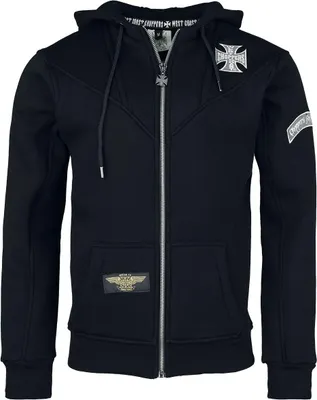 Produktbild von West Coast Choppers Kapuzenjacke Herren WCC OG Classic Panel Zip Hoodie schwarz M