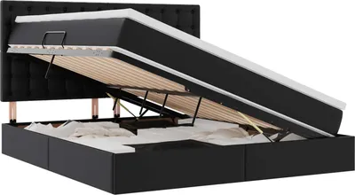 Immagine prodotto di Letto con contenitore e LED Nero 160 x 200 cm