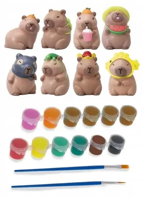 Image de Kit DIY figurines en plâtre à peindre Capybaras