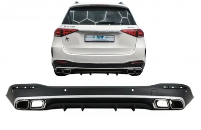 Obrázek produktu pro Stříbrné koncovky difuzoru pro Mercedes GLE W167 SUV V167 Sport Line 19+ GLE 63 Look
