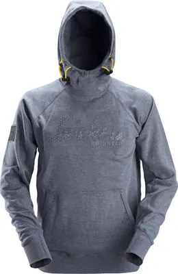 Produktbild von Snickers Logo Hoodie blau meliert Gr. S