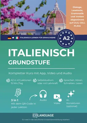 Produktbild von Italienisch A2 lernen Grundstufe: Komplettkurs mit App, Video und Audio
