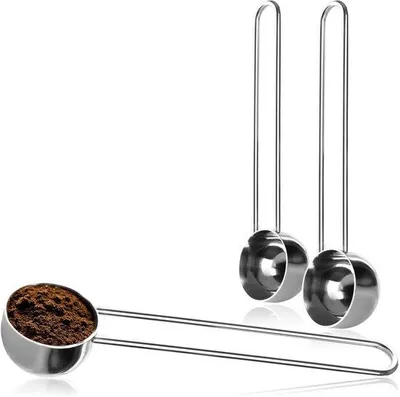 Produktbild von Famanu Kaffeemaßlöffel aus Edelstahl - vielseitig und elegant - Set von 3 - silberfarben