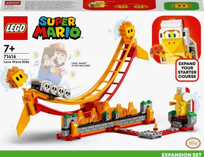 Produktbild von LEGO 71416 Super Mario Lavawelle-Fahrgeschäft – Erweiterungsset mit Feuer-Bruder und 2 Hotheads zum Kombinieren mit Starterset, Spielzeug für Kinder