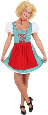 Produktbild von O9284-36 grün-rot Damen Trachtenkleid Dirndl Gr.36