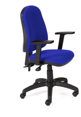 Bürostuhl mit Armlehnen, ergonomisch, höhenverstellbar, blau
