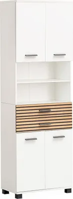 Produktbild von Badschrank 60 cm breit weiß matt, Akustikpaneel-Optik KANE-80