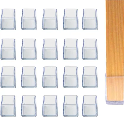 Productafbeelding van Stoelpoot Beschermers 20 Stuks, Vierkant, 25x35 mm, Zacht PVC, Voor Vloerbescherming