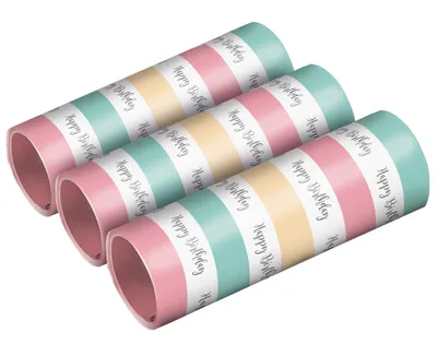 Produktbild von amscan Luftschlangen Happy Birthday Pastel 1,4x400cm 3 Stück