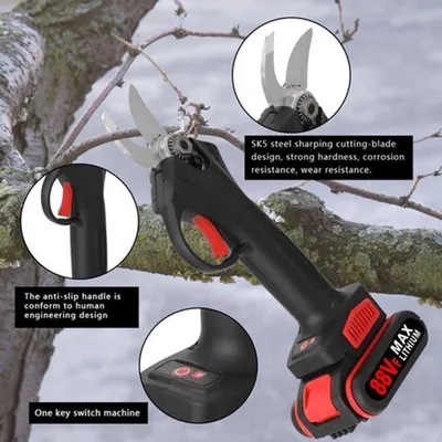 Obrázek produktu pro Elektrické zahradní nůžky a mini pila – 21V bezkartáčový motor – 4palcová pila a baterie