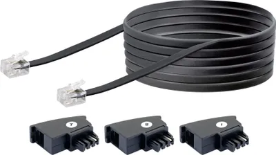 Produktbild von Schwaiger 10m RJ-11 - RJ-11, 10 m, RJ-11, RJ-11, Schwarz, Männlich, Männlich
