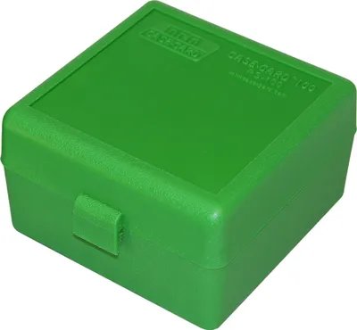 Zdjęcie produktu dla MTM 100 Round Flip-Top Ammo Box Rifle .17, .222, 223, 6x47, .222 Mag. (Grün)