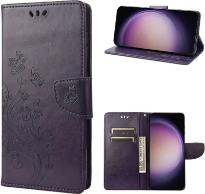 Produktbild von König Design Hülle kompatibel mit Kunstleder Handyhülle - Handy Case Dunkelviolett