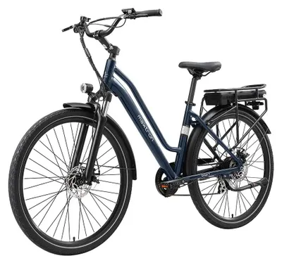 Produktbild von Urban 7 E-Bike - City E-Bike für Erwachsene - 250W bürstenloser Motor - 36V 12,8Ah Akku - 70 cm Räder - Zwei-Sitzer - blau