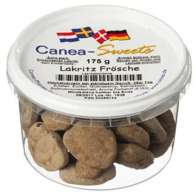 Zdjęcie produktu dla Canea-Sweets cukierki lukrecjowe żabki, 175 g cukierków