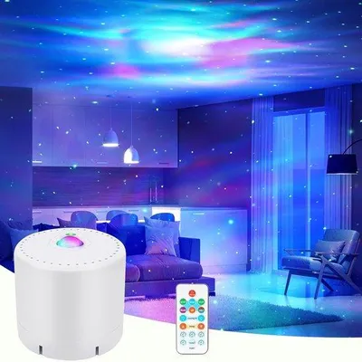 Zdjęcie produktu dla Projektor LED z pilotem - efekty świetlne "Galaktyka" i "Aurora" - lampka nocna