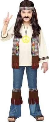 Produktbild von Hippie Kostüm Kinder mit Kette 128