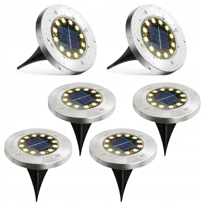 Obrázek produktu pro SOLÁRNÍ ZAHRADNÍ LAMPY, 6 ks, ZEMNÍ PODSTAVCE, SENZOR SOUMRÁKU, LED LAMPY