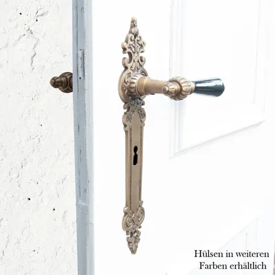 Produktbild von Drückergarnitur für Zimmertüren - Porzellangriff | BB72 | Messing patiniert