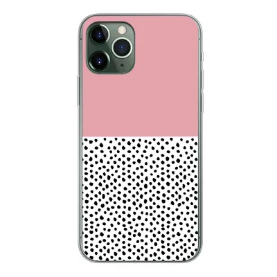 Produktbild von MuchoWow® Handyhülle Schutzhülle Hülle für iPhone 11 Pro Polka dots - Schwarz - Rosa Silikon Softcase Handy Hülle - Handy
