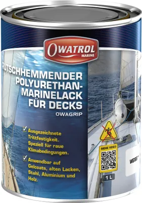 Produktbild von Owatrol Owagrip Rutschhemmender Deckslack Weiß 1 Liter