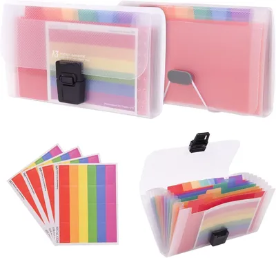 Imagen del producto de Solidchoice - Juego de 2 soportes para tarjetas tipo A6, con 13 compartimentos