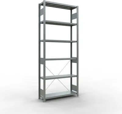 Produktbild von Schulte Fachbodenregal MULTIplus250 Stecksystem | Grundregal | HxBxT 250x100x30cm | 6 Ebenen | Fachlast 250kg | Verzinkt