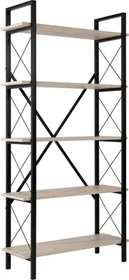 Image de Bibliothèque « Elysian » en bois – 90 x 33 x 180 cm – Travertin noir