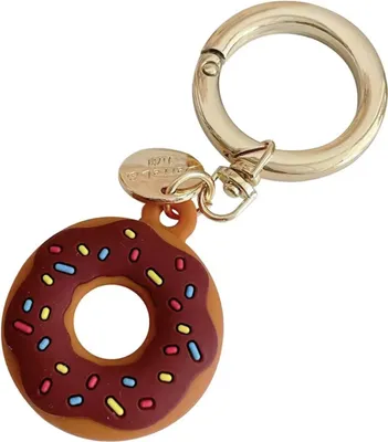 Produktbild von Donut-Schlüsselanhänger passend für Airtag – Lustiger Schlüsselanhänger – Donut-Anhänger – Braun – Silikonhülle – CHPN