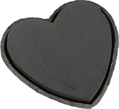 Produktbild von OASIS® Black Ideal Nass Steckschwamm Herz IVANIE, Biolit Altpapier Schale, schwarz, 17x17x4cm - Nasssteckschaum