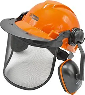 Produktbild von Waldhelm mit Helm (en397), 23 dB Geräuschdämmung (en352-3), Gittervisier (en1731 S). Normen En352-3