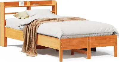Produktbild von vidaXL Massivholzbett ohne Matratze Wachsbraun 120x200 cm Kiefernholz