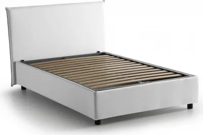 Produktbild von Doppelbett Dadorn, Containerbett mit Stoffbespannung, 100%  Italy, Frontöffnung, passend für Matratze Cm 140x190, Weiß