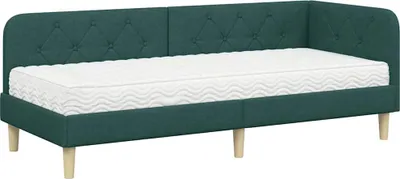 Produktbild von vidaXL Eckbettgestell Dunkelgrün 80 x 200 cm Stoff