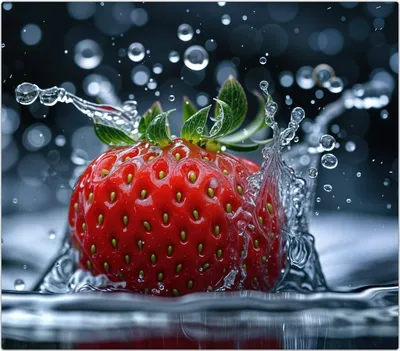 Produktbild von Spritzschutz Herdabdeckplatte Schneidebrett aus Glas Erdbeere Splash 1-Teilig (60x52cm)