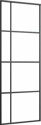 Produktbild von vidaXL Schiebetür ESG-Glas und Aluminium 76x205 cm Schwarz