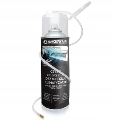 Zdjęcie produktu dla Preparat do odgrzybiania klimatyzacji samochodowej NANOCLEAN AIR 400ml, płyn do dezynfekcji, środek do czyszczenia nawiewu, w aerozolu, z lancą