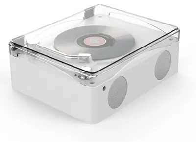 Produktbild von Retro Musikplayer - CD-Player mit Bluetooth - Tragbar - Integrierter Lautsprecher - USB-Wiedergabe - Fernbedienung - Weiß