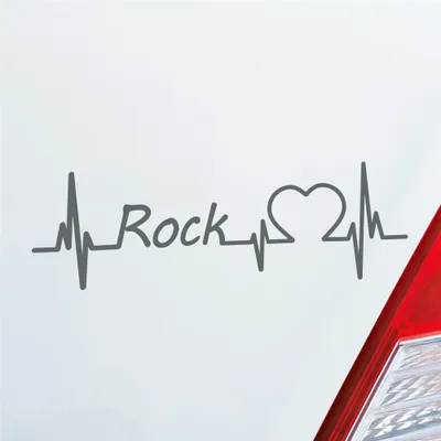 Produktbild von Auto Aufkleber Rock Puls Herzschlag 19x6 cm Grau Sticker Heckscheibenaufkleber