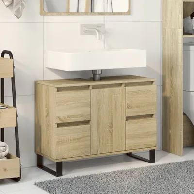 Obrázok produktu pre Maison Exclusive - Kúpeľňová skrinka Sonoma dub 80x33x60 cm drevený materiál
