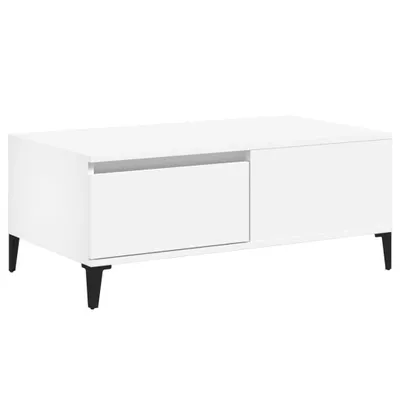 Image de vidaXL Table basse blanche 90x50x36,5 cm Bois composite