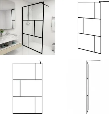 Obrázek produktu pro vidaXL Sprchová zástěna pro sprchový kout s tvrzeným sklem černá 115x195 cm - Sprchová zástěna - Sprchové zástěny - Sprchový kout - Sprchové kouty
