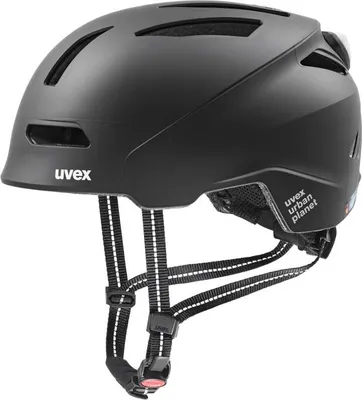 Zdjęcie produktu dla Kask Uvex Urban Planet Led - miejski, czarny mat - Rozmiar 58-61 cm